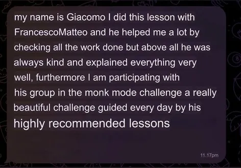 Messaggio di un cliente
